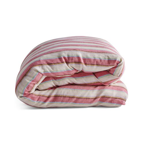 Kip&Co Rose Water Stripe Linen Quilt Cover King